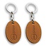 Leren of kunstleren sleutelhanger met jouw logo. Sleutelhanger is 35x90mm