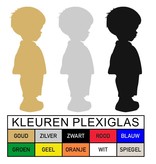 Plexiglas Toiletbordje Jongetje in 10 kleuren beschikbaar