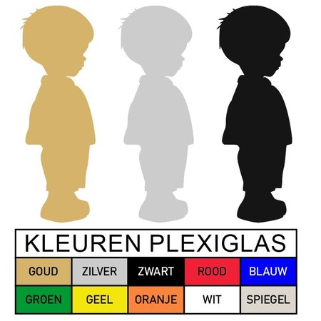 Plexiglas Toiletbordje Jongetje in 10 kleuren beschikbaar