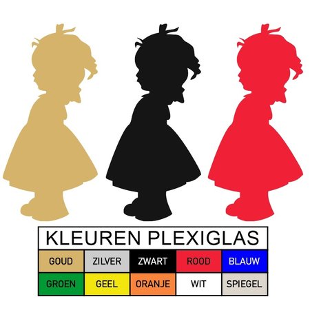Plexiglas Toiletbordje Meisje in 10 kleuren beschikbaar