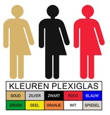 Plexiglas Toilet Pictogram Genderneutraal in 10 kleuren beschikbaar