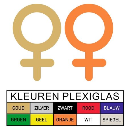 CombiCraft Plexiglas WC pictogram of Symbool Vrouw