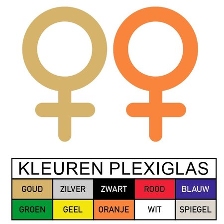 Plexiglas WC pictogram of Symbool Vrouw