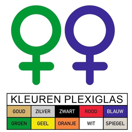 Plexiglas WC pictogram of Symbool Vrouw