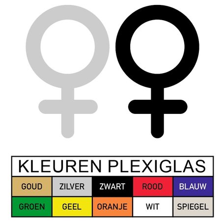 CombiCraft Plexiglas WC pictogram of Symbool Vrouw