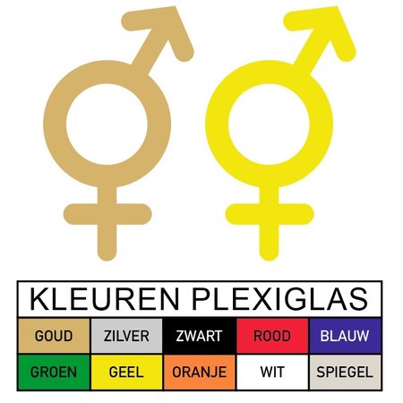 Plexiglas WC pictogram of Symbool Man & Vrouw