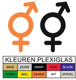 Plexiglas WC pictogram of Symbool Man & Vrouw