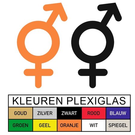 Plexiglas WC pictogram of Symbool Man & Vrouw