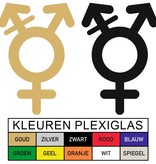Plexiglas WC pictogram of Symbool Genderneutraal