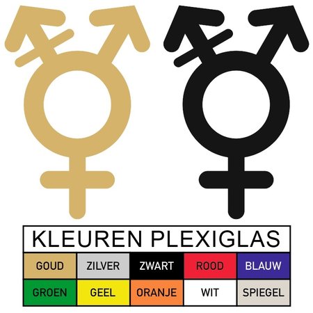 Plexiglas WC pictogram of Symbool Genderneutraal