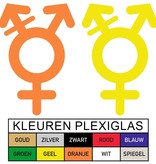 Plexiglas WC pictogram of Symbool Genderneutraal