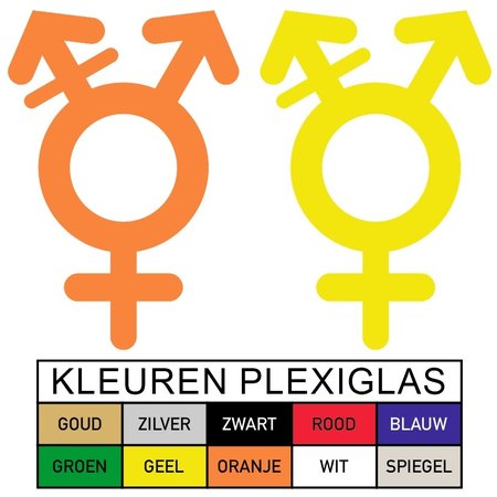 Plexiglas WC pictogram of Symbool Genderneutraal