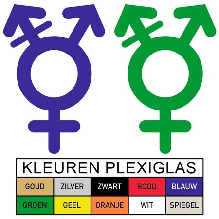 Plexiglas WC pictogram of Symbool Genderneutraal