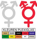Plexiglas WC pictogram of Symbool Genderneutraal