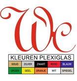 Toiletbordje WC in Plexiglas type Up in Plexiglas, 3mm dik in diverse groottes te bestellen.