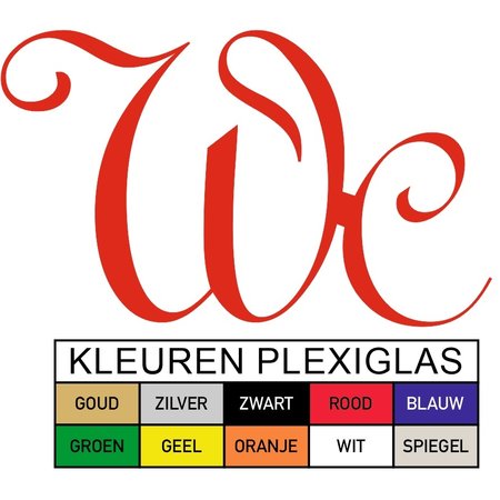 Toiletbordje WC in Plexiglas type Up in Plexiglas, 3mm dik in diverse groottes te bestellen.