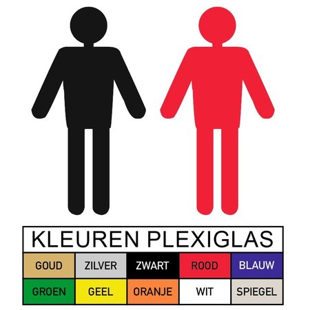 Plexiglas Toiletbordje Heren in 10 kleuren beschikbaar