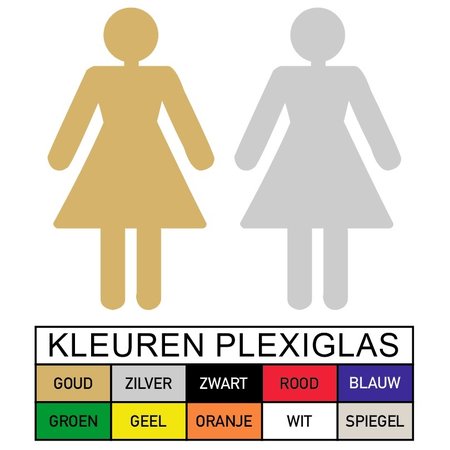 Plexiglas Toiletbordje Dames in 10 kleuren beschikbaar