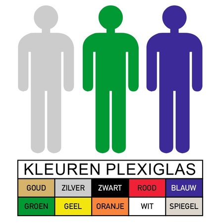 Plexiglas Toiletbordje Heren in 10 kleuren beschikbaar