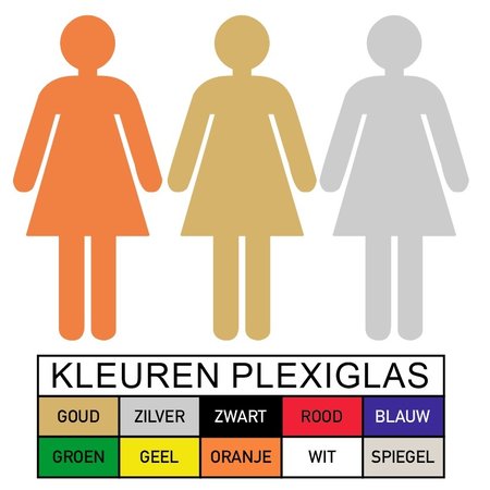 Plexiglas Toiletbordje Dames in 10 kleuren beschikbaar