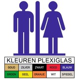 Plexiglas Toiletbordje of Pictogram Man & Vrouw in 10 kleuren beschikbaar