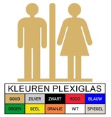 Plexiglas Toiletbordje of Pictogram Man & Vrouw in 10 kleuren beschikbaar