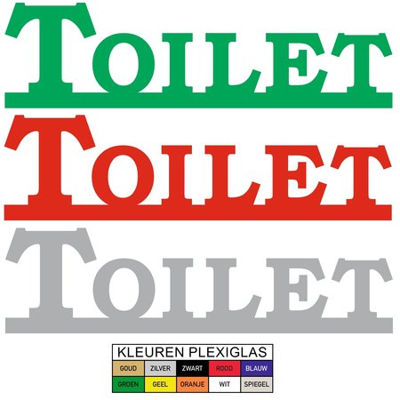 Plexiglas Toiletbordje Toilet in 10 kleuren beschikbaar