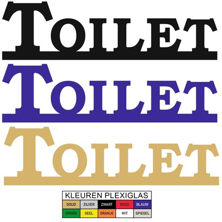 Plexiglas Toiletbordje Toilet in 10 kleuren beschikbaar