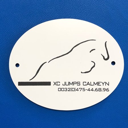 Aluminium CombiPaneel logoplaatje ovaal  voorzien van jouw logo in een buitenkwaliteit (Aluminium met kunststof kern, 3mm dik)