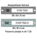 Naamplaatje T026 Oostwoud 80x18mm bel, briefkast of brievenbus