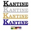Uitgesneden bordje KANTINE in Plexiglas , 3mm dik in diverse kleuren en  afmetingen te bestellen.