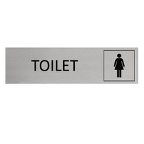 Aluminium Deurbordje Toilet met vrouw symbool