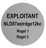 Lichtgewicht Droneplaatje met Exploitantnummer in  Aluminium.