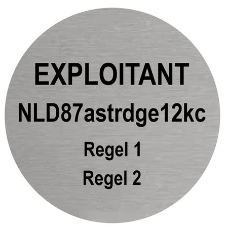 Lichtgewicht Droneplaatje met Exploitantnummer in  Aluminium.