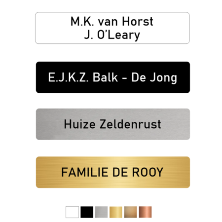 Naamplaatje BBK 93x19mm bel, briefkast of brievenbus