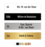 Naamplaatje T.06 & T.018 Oostwoud 108x21x1,6mm voor bij bel, briefkast of brievenbus