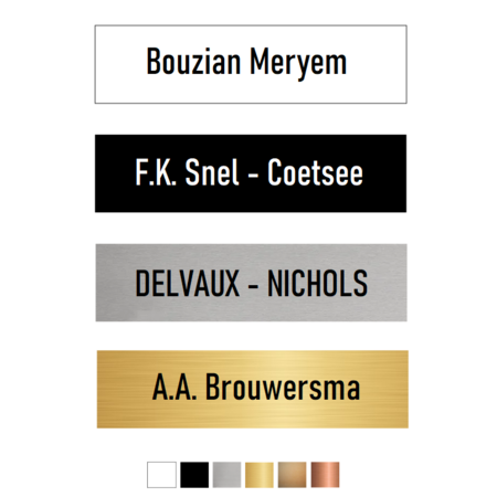 Naamplaatje ATEA (Siemens) 84x21x1,6mm voor bij bel, briefkast of brievenbus