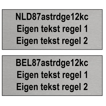 CombiCraft Rechthoekig Droneplaatje met Exploitantnummer in  Aluminium. 50x20mm