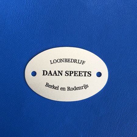 Aluminium logoplaatje ovaal 65x42,5mm voorzien van jouw logo