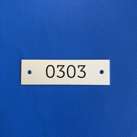 Nummerplaatjes Aluminium Zilver 70x20mm Rechthoek ½mm dik met bedrukking en 2 gaatjes