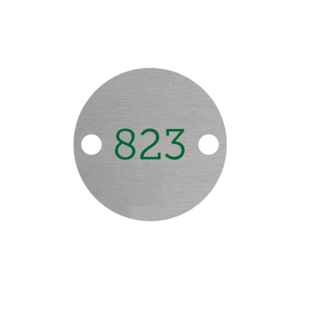 CombiCraft Nummerplaatjes Aluminium Zilver Rond ½mm dik met gekleurde bedrukking en 2 gaatjes links en rechts