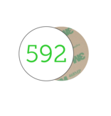 Nummerplaatjes Aluminium Wit Ø30mm Rond ½mm dik met gekleurde bedrukking en tape