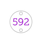 Nummerplaatjes Aluminium Wit Rond ½mm dik met bedrukking  en 2 gaatjes boven en onder