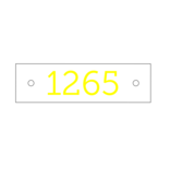 Nummerplaatjes Aluminium Wit 70x20mm Rechthoek ½mm dik met bedrukking en 2 gaatjes