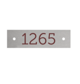 Nummerplaatjes Aluminium Zilver 70x20mm Rechthoek ½mm dik met bedrukking en 2 gaatjes