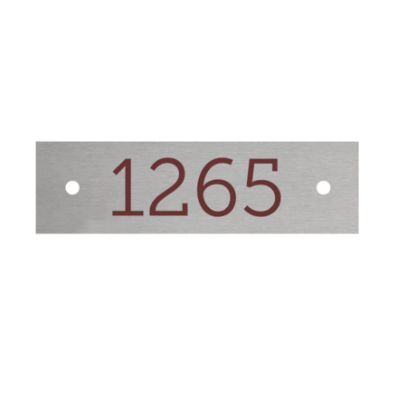 Nummerplaatjes Aluminium Zilver 70x20mm Rechthoek ½mm dik met bedrukking en 2 gaatjes