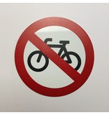 Verboden voor fietsen bordje Aluminium Ø75mm met tape