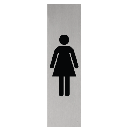 CombiCraft Aluminium Deurbordje Dames pictogram 165x45mm met tape