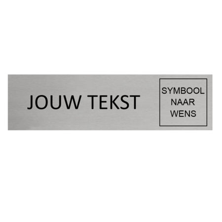 CombiCraft Aluminium Deurbordje met eigen tekst en symbool 165x45mm met tape