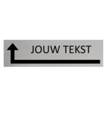 CombiCraft Aluminium Deurbordje met eigen Tekst en pijl links om de Hoek 165x45mm met tape